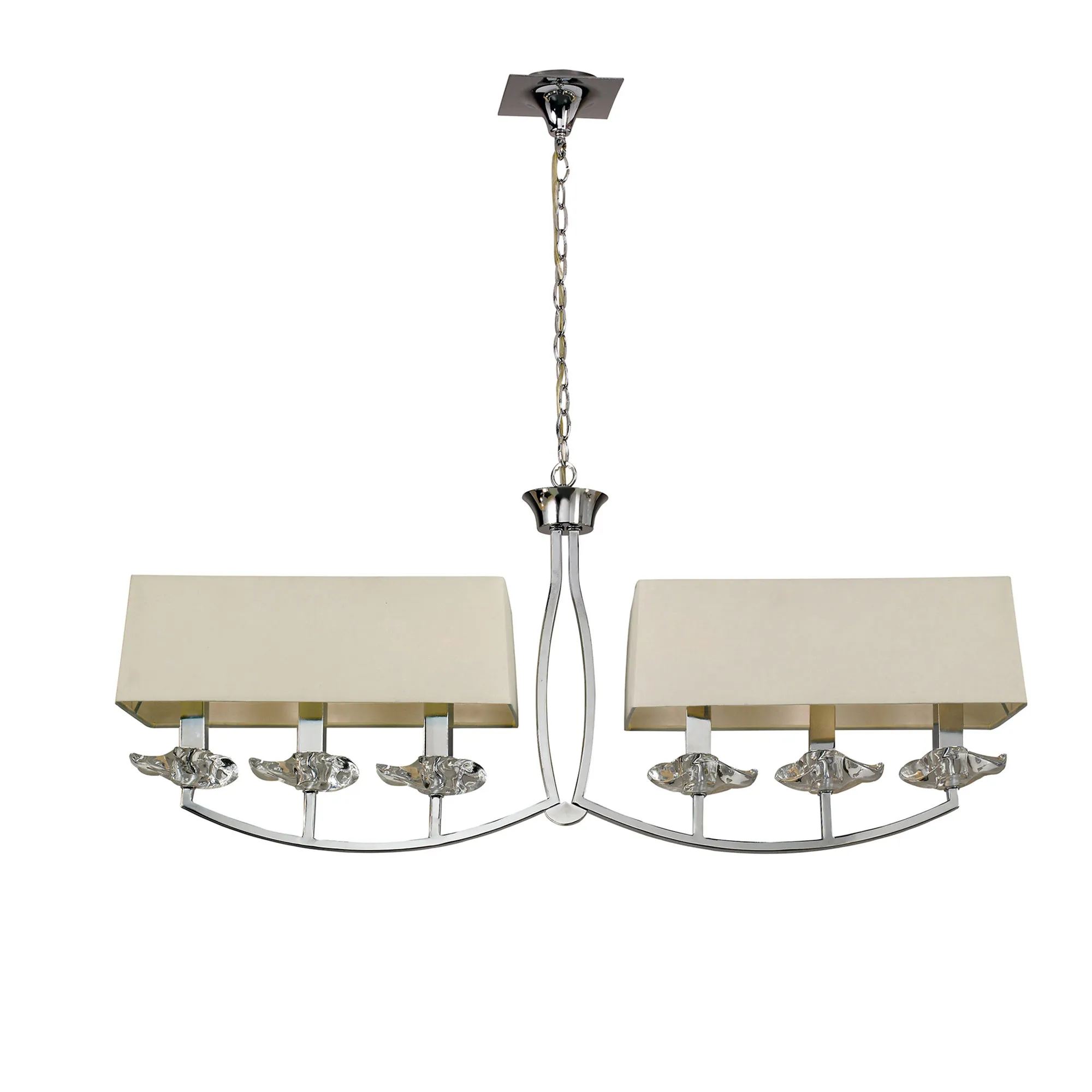 Akira Polished Chrome-Cream Ceiling Lights Mantra Linear Fittings